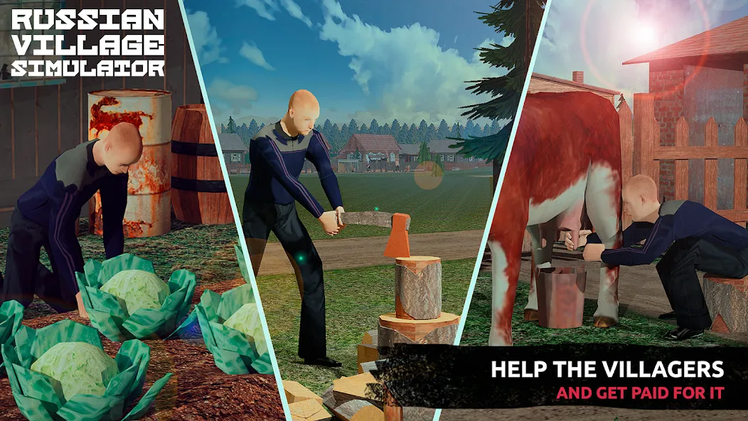 Russian Village Simulator 3D МОД/Взлом [Меню, Бесконечные монеты и Открытые уровни] Screenshot 3