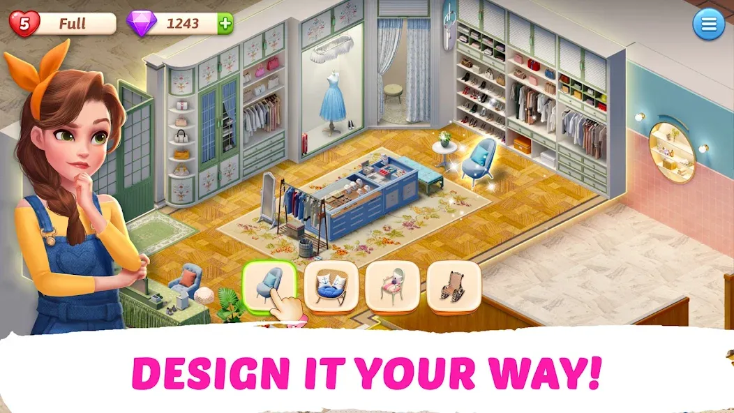My Story - Mansion Makeover МОД/Взлом [Меню, Бесконечные монеты и Открытые уровни] Screenshot 3