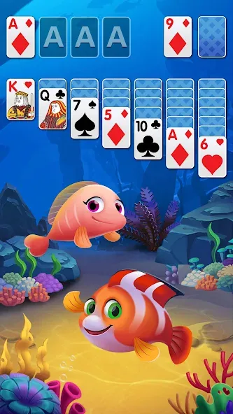 Solitaire Fish Klondike Card (Солитер Карточная игра Клондайк Фиш) МОД/Взлом [Бесконечные деньги, Монеты и Мега MOD] Screenshot 1