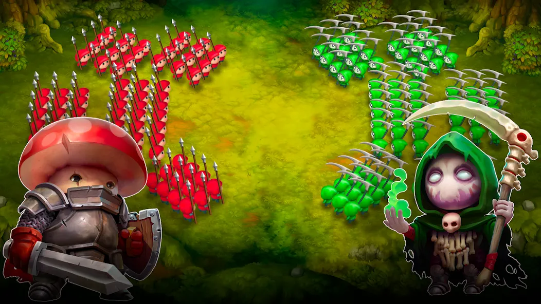 Mushroom Wars 2: RTS Strategy (Мушрум Варс 2) МОД/Взлом [Все открыто, Дополнительные деньги и Меню MOD] Screenshot 2