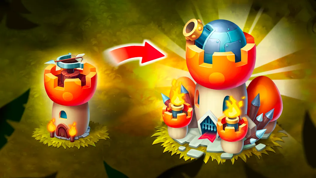 Mushroom Wars 2: RTS Strategy (Мушрум Варс 2) МОД/Взлом [Все открыто, Дополнительные деньги и Меню MOD] Screenshot 3