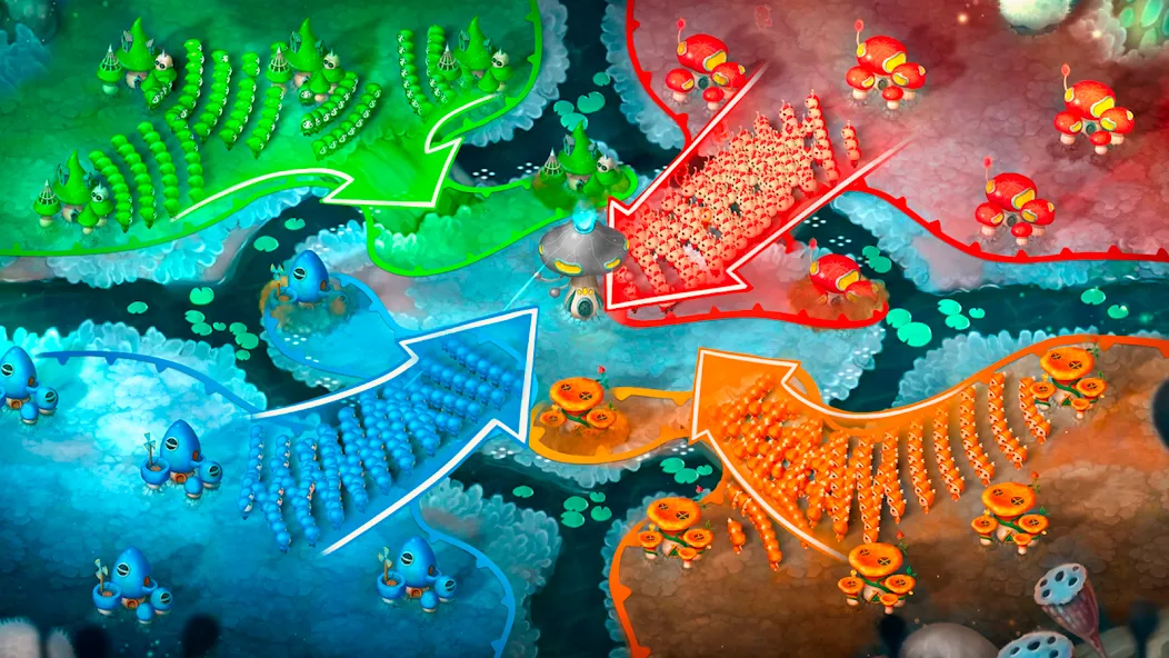Mushroom Wars 2: RTS Strategy (Мушрум Варс 2) МОД/Взлом [Все открыто, Дополнительные деньги и Меню MOD] Screenshot 4