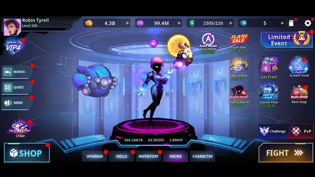 Cyber Fighters: Offline Game (Сайбер Стикмен) МОД/Взлом [Деньги, Монеты и Меню MOD] Screenshot 1