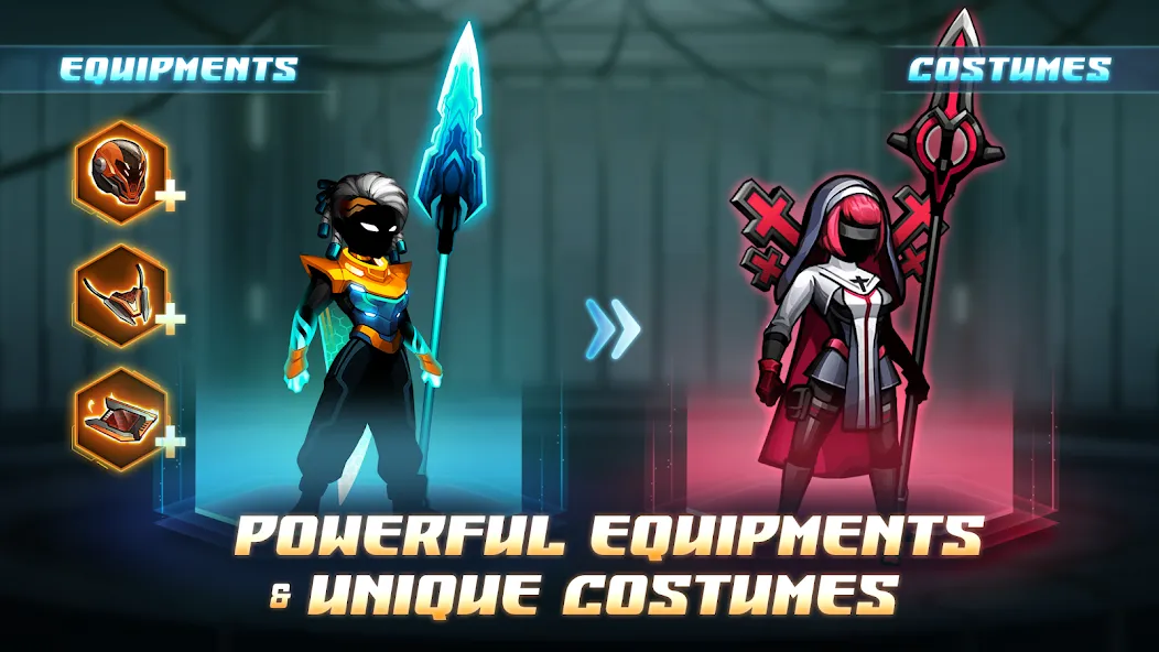 Cyber Fighters: Offline Game (Сайбер Стикмен) МОД/Взлом [Деньги, Монеты и Меню MOD] Screenshot 3