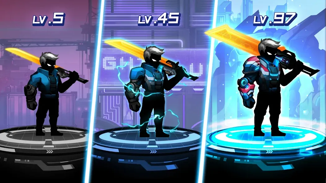 Cyber Fighters: Offline Game (Сайбер Стикмен) МОД/Взлом [Деньги, Монеты и Меню MOD] Screenshot 4