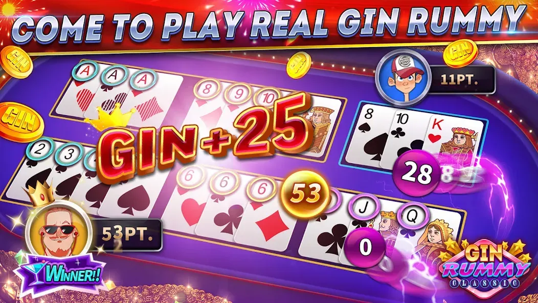 Gin Rummy Online & Offline МОД/Взлом [Деньги, Монеты и Меню MOD] Screenshot 5
