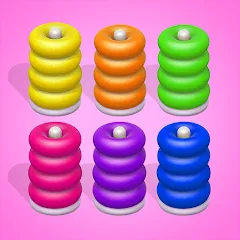Скачать Взломанная Color Sort 3D — Hoop Stack на Андроид (Много денег)