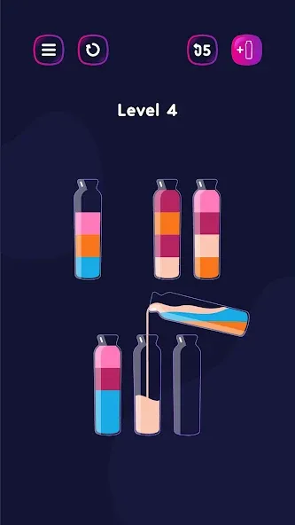 Get Color - Water Sort Puzzle МОД/Взлом [Деньги, Монеты и Меню MOD] Screenshot 5