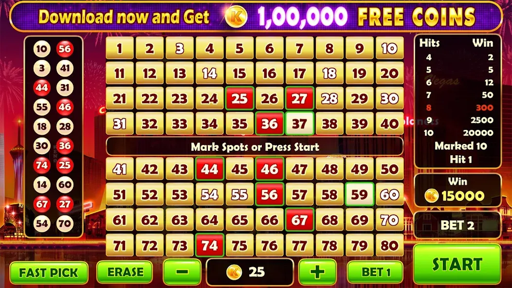Keno Prime - Super 3X Payout (Кено Приме) МОД/Взлом [Бесконечные деньги, Монеты и Мега MOD] Screenshot 2