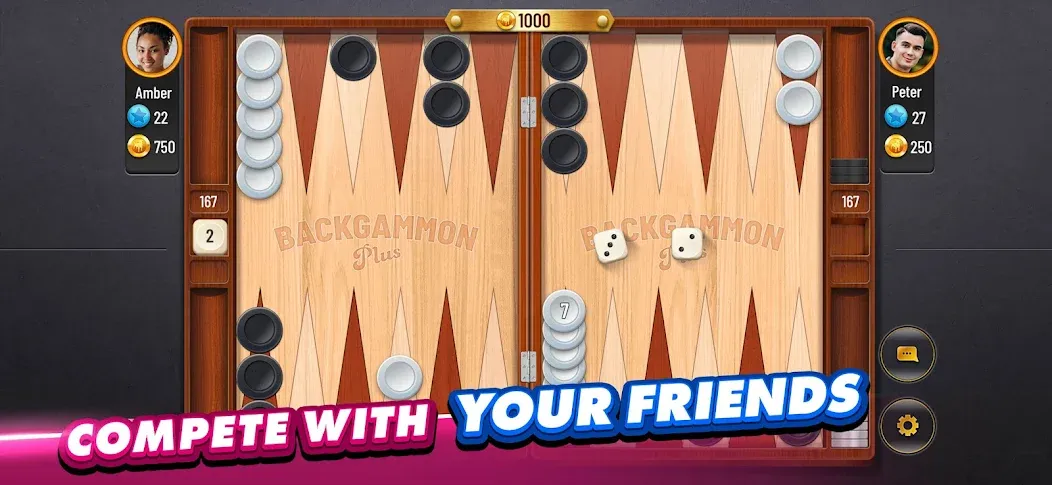 Backgammon Plus - Board Game (Бэкгаммон Плюс) МОД/Взлом [Деньги, Монеты и Меню MOD] Screenshot 2
