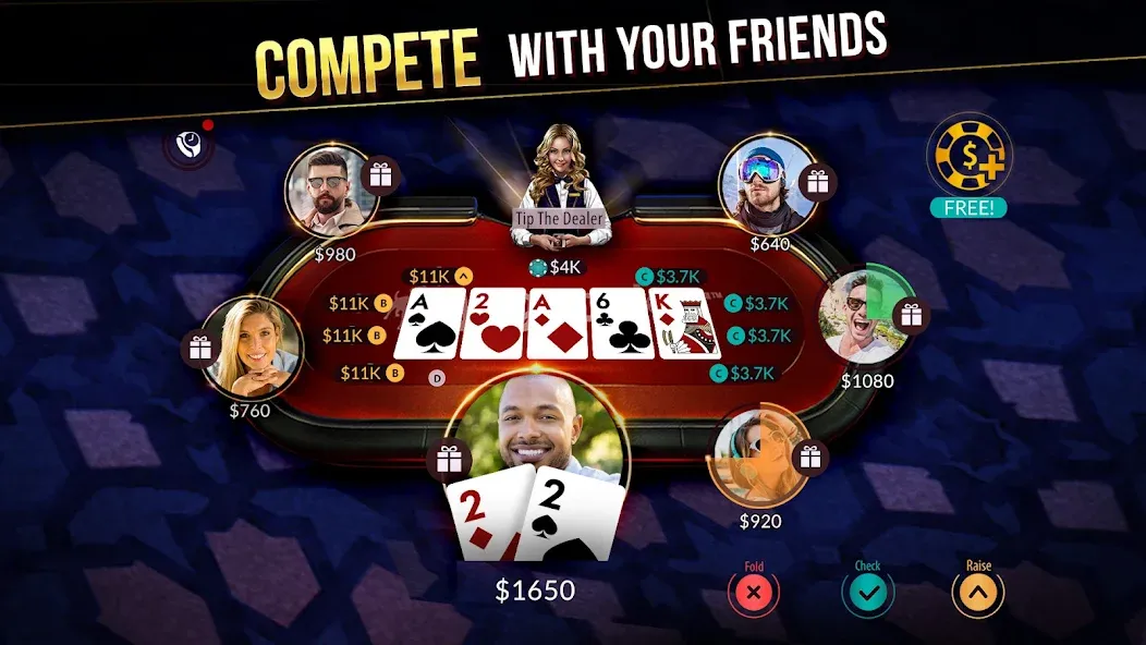 Zynga Poker ™ – Texas Holdem (Зинга Покер) МОД/Взлом [Все открыто, Дополнительные деньги и Меню MOD] Screenshot 3