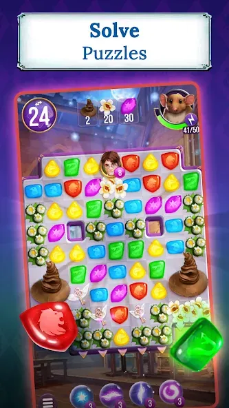 Harry Potter: Puzzles & Spells МОД/Взлом [Меню, Бесконечные монеты и Открытые уровни] Screenshot 1