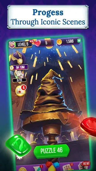 Harry Potter: Puzzles & Spells МОД/Взлом [Меню, Бесконечные монеты и Открытые уровни] Screenshot 3