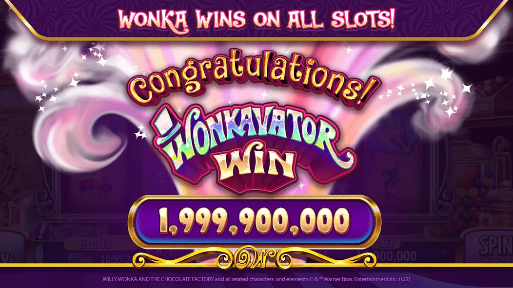 Willy Wonka Vegas Casino Slots (Вилли Вонка Вегас Казино Слоты) МОД/Взлом [Все открыто, Дополнительные деньги и Меню MOD] Screenshot 1