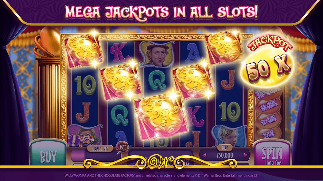 Willy Wonka Vegas Casino Slots (Вилли Вонка Вегас Казино Слоты) МОД/Взлом [Все открыто, Дополнительные деньги и Меню MOD] Screenshot 4