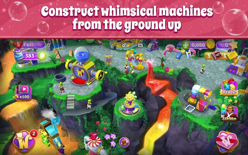 Wonka's World of Candy Match 3 МОД/Взлом [Все открыто, Дополнительные деньги и Меню MOD] Screenshot 2