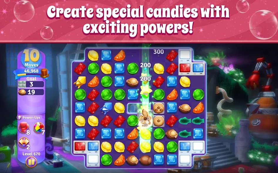 Wonka's World of Candy Match 3 МОД/Взлом [Все открыто, Дополнительные деньги и Меню MOD] Screenshot 4