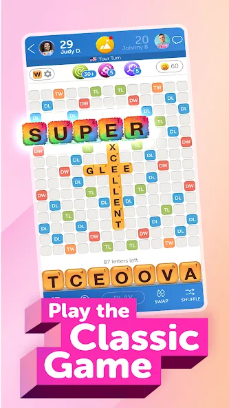 Words With Friends 2 Word Game (Вордс вит Френдс 2 Классик) МОД/Взлом [Все открыто, Дополнительные деньги и Меню MOD] Screenshot 1