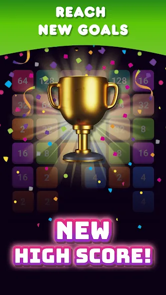 2048: Puzzle Game! Merge Block (Две тысячи сорок восемь) МОД/Взлом [Много монет, Открытые уровни и Мега MOD] Screenshot 3