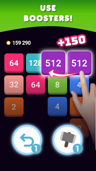 2048: Puzzle Game! Merge Block (Две тысячи сорок восемь) МОД/Взлом [Много монет, Открытые уровни и Мега MOD] Screenshot 4
