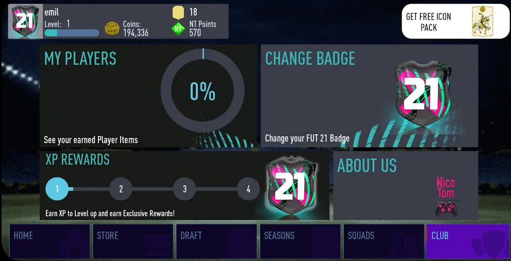 NT 21 Draft + Pack Opener МОД/Взлом [Все открыто, Дополнительные деньги и Меню MOD] Screenshot 3