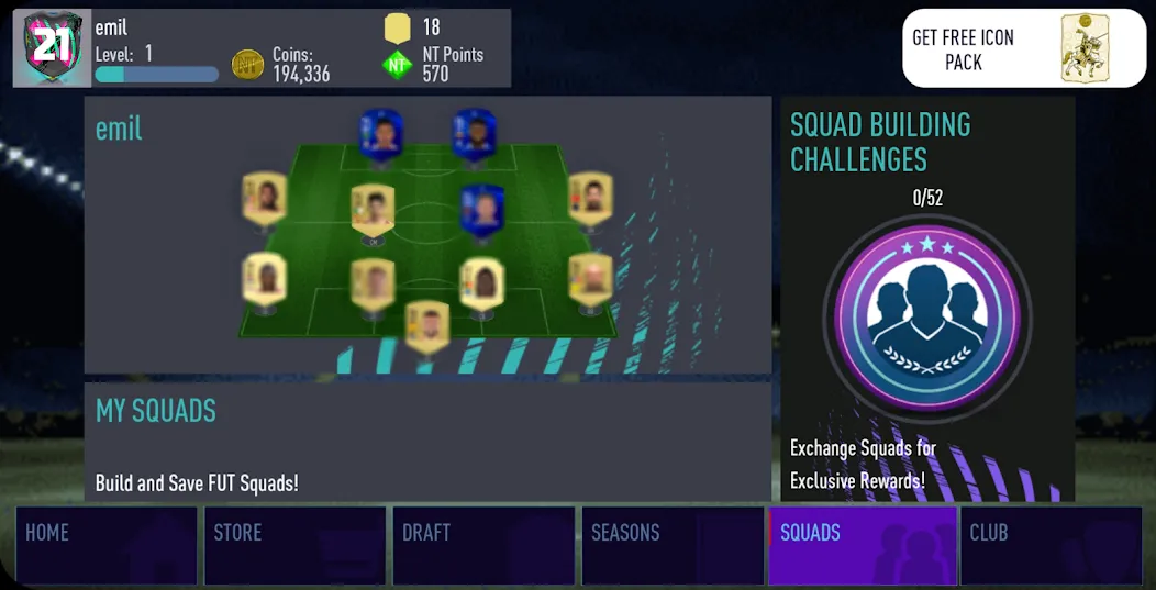 NT 21 Draft + Pack Opener МОД/Взлом [Все открыто, Дополнительные деньги и Меню MOD] Screenshot 5