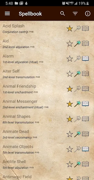 D&D Spellbook 5e МОД/Взлом [Много монет, Открытые уровни и Мега MOD] Screenshot 1