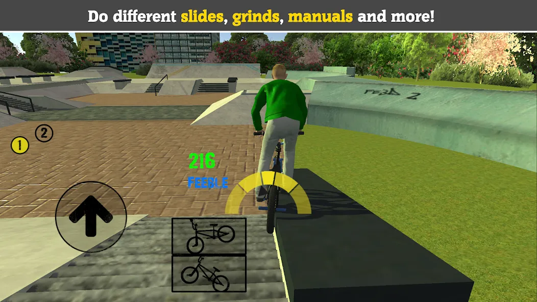 BMX FE3D 2 (БМХ ФЭ3Д 2) МОД/Взлом [Бесконечные деньги, Монеты и Мега MOD] Screenshot 1