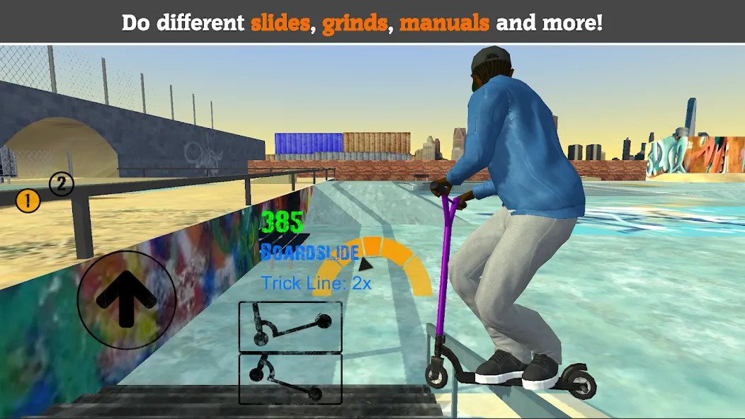 Scooter FE3D 2 (Скутер ФЭ3Д 2) МОД/Взлом [Меню, Бесконечные монеты и Открытые уровни] Screenshot 1