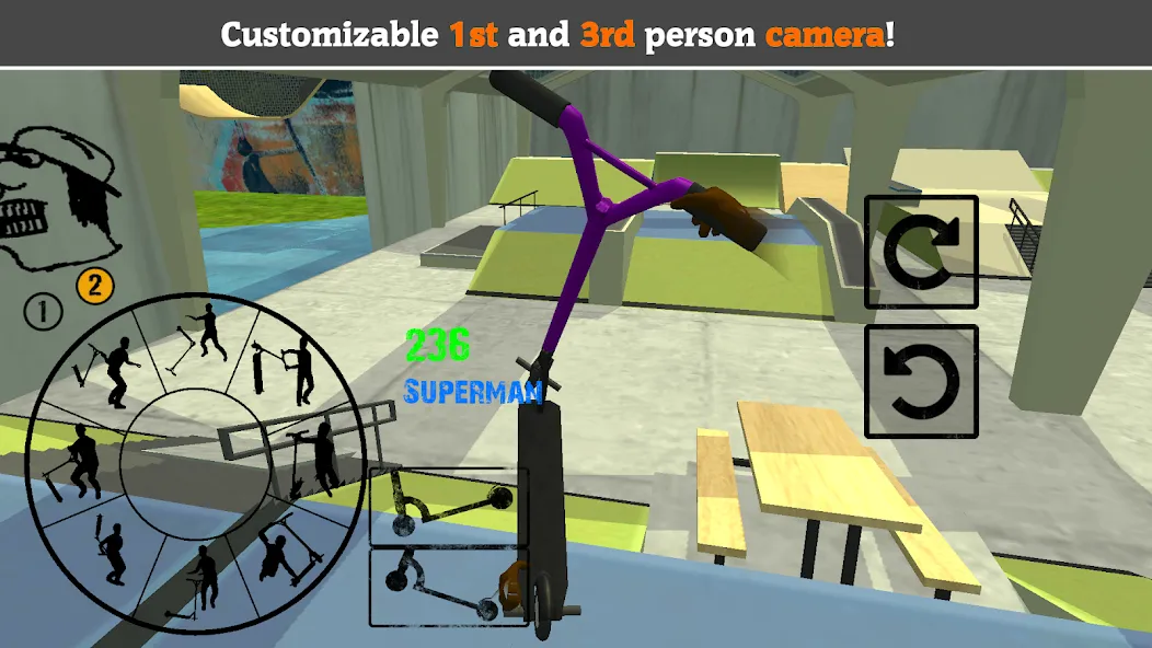 Scooter FE3D 2 (Скутер ФЭ3Д 2) МОД/Взлом [Меню, Бесконечные монеты и Открытые уровни] Screenshot 2