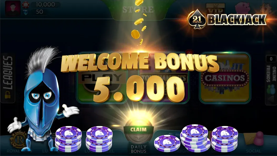 BlackJack 21 - Online Casino МОД/Взлом [Много денег, Монет и Все открыто] Screenshot 3