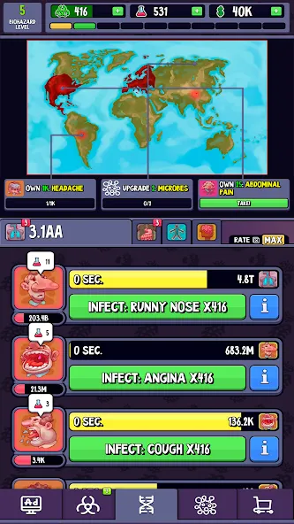 Idle Infection (Айдл Инфекшн) МОД/Взлом [Деньги, Монеты и Меню MOD] Screenshot 5