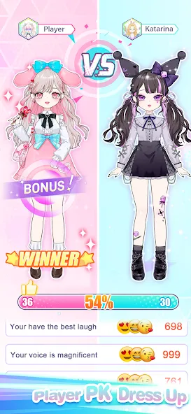Dress Up! Shining Anime Star МОД/Взлом [Много монет, Открытые уровни и Мега MOD] Screenshot 1