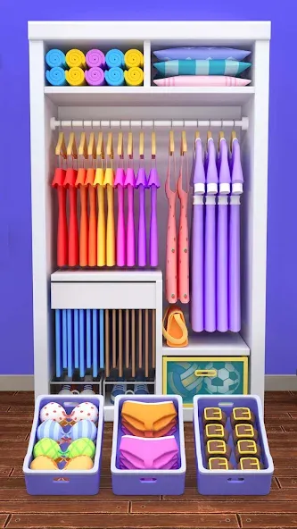 Fill the Closet: Organize Game (Фил зе Клозет) МОД/Взлом [Все открыто, Дополнительные деньги и Меню MOD] Screenshot 2