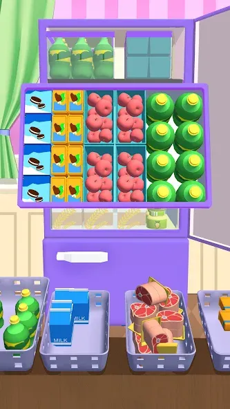 Fill Up Fridge：Organizing Game МОД/Взлом [Много денег, Монет и Все открыто] Screenshot 4