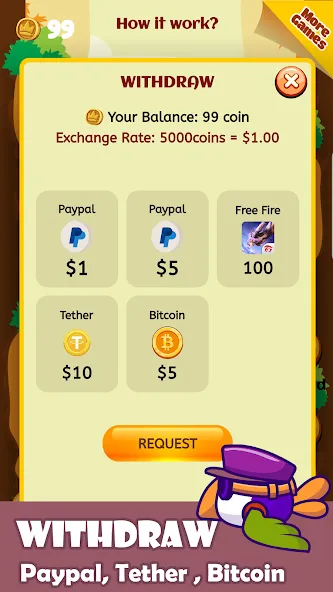 Flap To Earn (Флап Ту Ирн) МОД/Взлом [Деньги, Монеты и Меню MOD] Screenshot 3