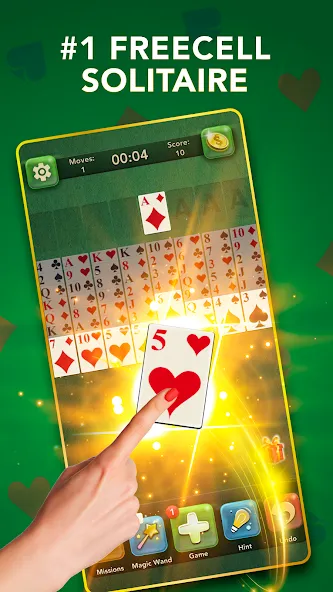 FreeCell Classic Card Game (ФриСел Классическая карточная игра) МОД/Взлом [Деньги, Монеты и Меню MOD] Screenshot 3