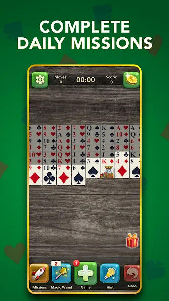 FreeCell Classic Card Game (ФриСел Классическая карточная игра) МОД/Взлом [Деньги, Монеты и Меню MOD] Screenshot 4