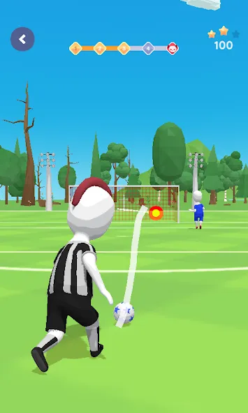 Stickman Freekick: Soccer game МОД/Взлом [Бесконечные деньги, Монеты и Мега MOD] Screenshot 5