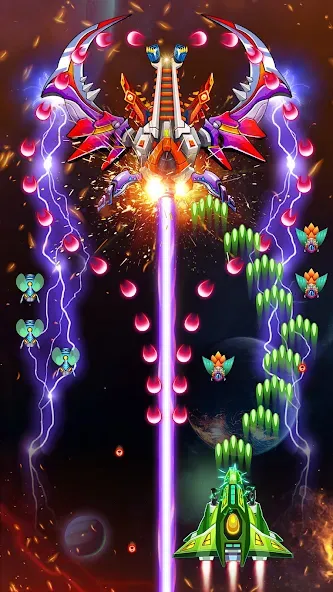 Galaxy Attack - Alien Shooter (Гэлэкси аттак) МОД/Взлом [Все открыто, Дополнительные деньги и Меню MOD] Screenshot 3