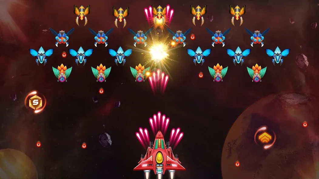 Galaxy Attack - Alien Shooter (Гэлэкси аттак) МОД/Взлом [Все открыто, Дополнительные деньги и Меню MOD] Screenshot 5
