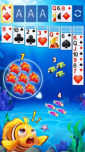 Solitaire Fish МОД/Взлом [Деньги, Монеты и Меню MOD] Screenshot 1