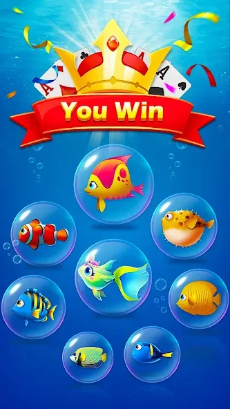 Solitaire Fish МОД/Взлом [Деньги, Монеты и Меню MOD] Screenshot 4