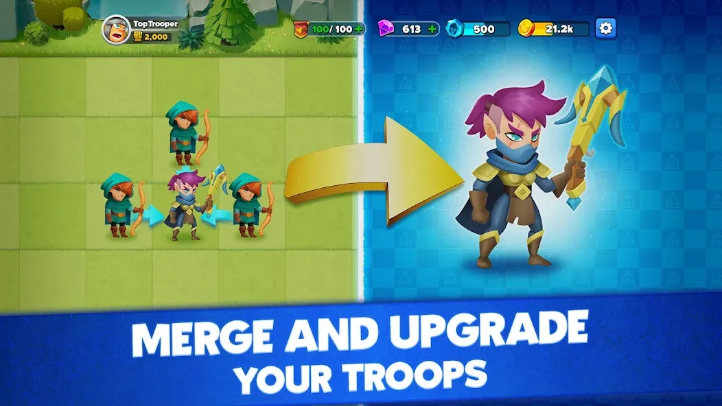 Top Troops: Adventure RPG (Топ Трупс) МОД/Взлом [Деньги, Монеты и Меню MOD] Screenshot 1