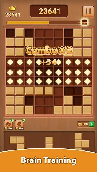Wood Block Puzzle (Вуд Блок Пазл) МОД/Взлом [Все открыто, Дополнительные деньги и Меню MOD] Screenshot 2