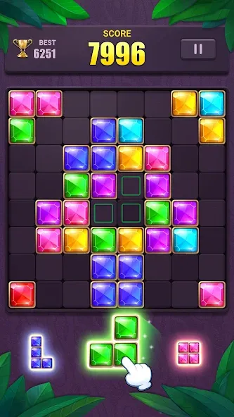 Block Puzzle: Jewel Blast Game МОД/Взлом [Меню, Бесконечные монеты и Открытые уровни] Screenshot 2