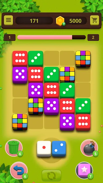 Dice Craft - Merge Puzzle (Дайс Крафт) МОД/Взлом [Много монет, Открытые уровни и Мега MOD] Screenshot 2