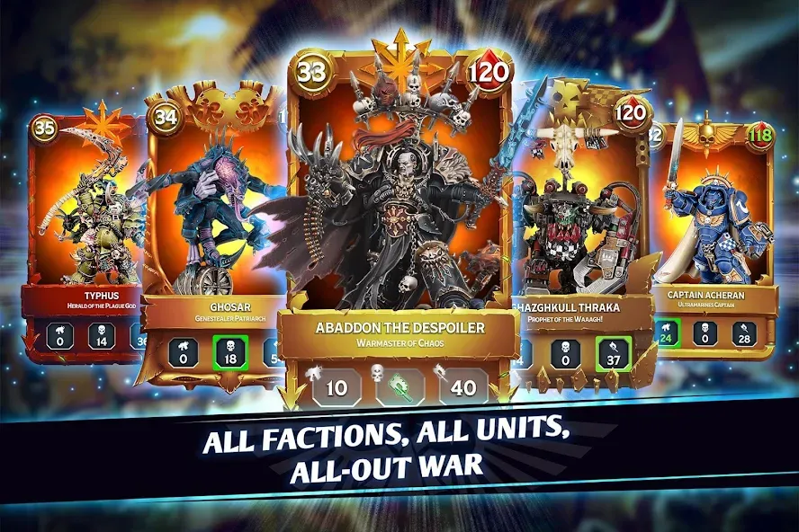 Warhammer Combat Cards - 40K (Вархаммер Комбат Кардс) МОД/Взлом [Деньги, Монеты и Меню MOD] Screenshot 1