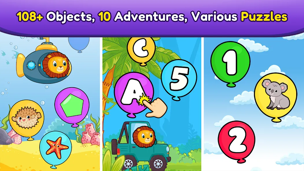 Balloon Pop Kids Learning Game МОД/Взлом [Меню, Бесконечные монеты и Открытые уровни] Screenshot 5