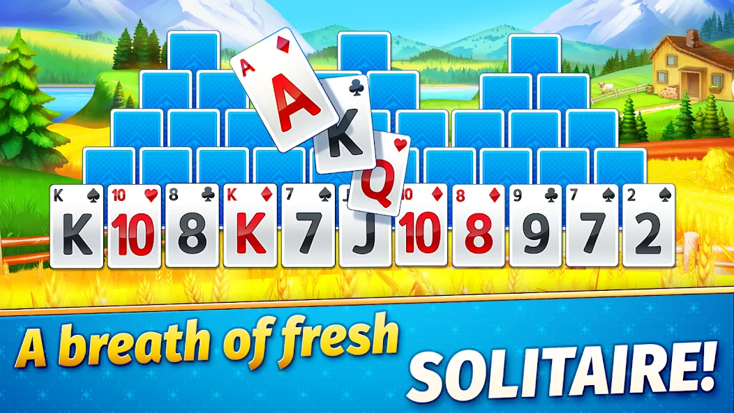 Solitaire Golden Prairies МОД/Взлом [Меню, Бесконечные монеты и Открытые уровни] Screenshot 1